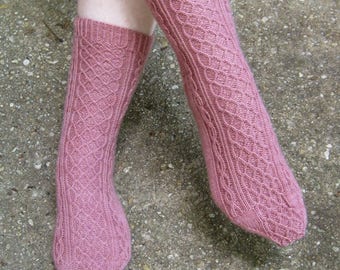 Knit Sock Pattern:  Tahara Two Cable Sock Knitting Pattern