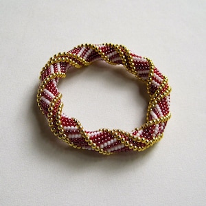 Bead Crochet Bangle Pattern: Stairway to Heaven Variations 1 and 2 Bead Crochet Pattern image 1