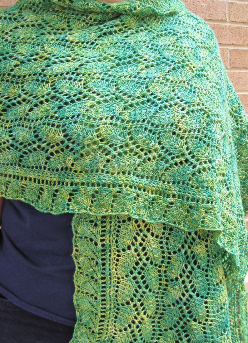 Knit Wrap Pattern: Weeping Willow Lace Shawl Knitting ...