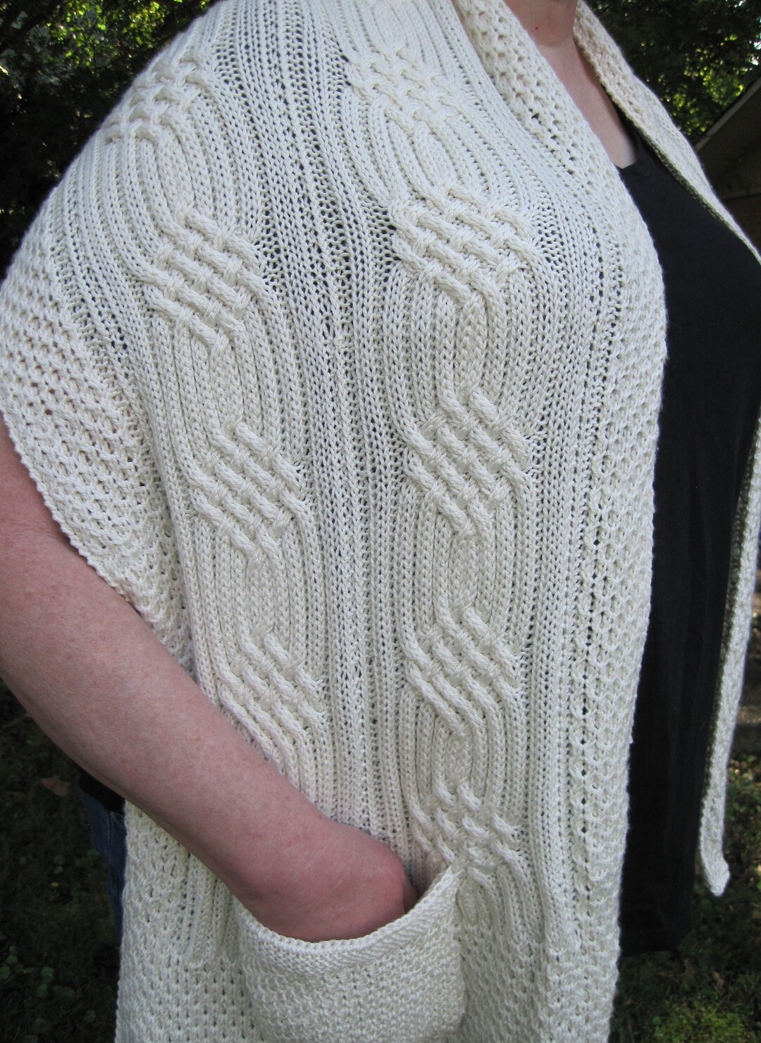 Knit Cable Pocket Shawl Pattern: Shetland Honeycomb Design (PDF Pattern ...