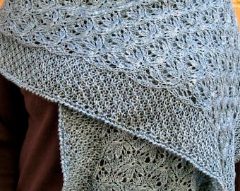 Knit Shawl Pattern:  Love the Ocean Wrap Knitting Pattern