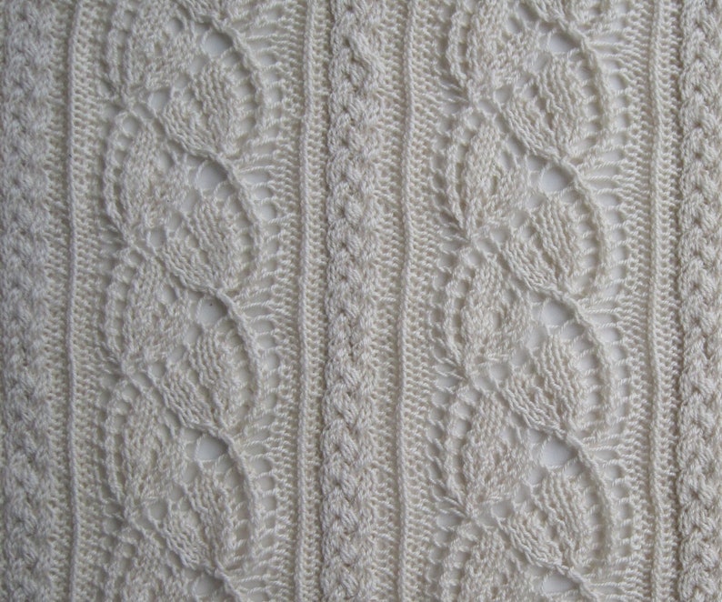 Knit Shawl Pattern: Cabled Dayflower Shawl Knitting Pattern image 7
