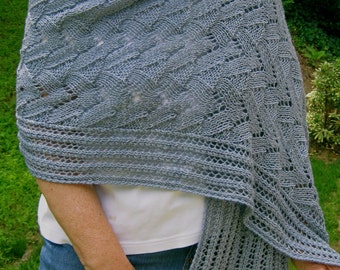 Knit Wrap Pattern:  Lace Wings Shawl Knitting Pattern