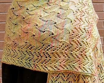 Knit Shawl Pattern:  Aristotle's Lace Wrap Knitting Pattern