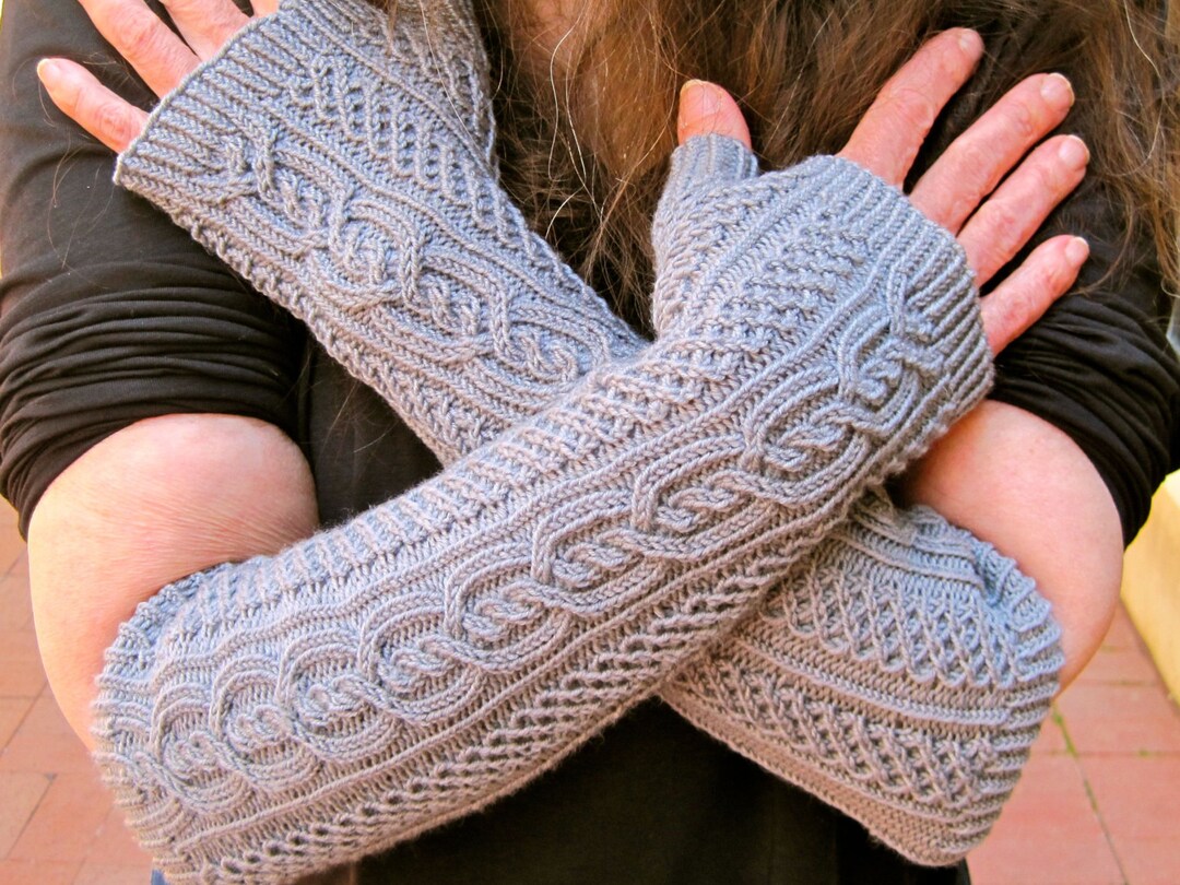 Knit Mitt Pattern the Galway Long Fingerless Mitt Knitting Etsy
