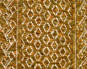 Knit Wrap Pattern:  Mrs. Montague's Wide Bordered Lace Shawl Knitting  Pattern