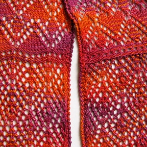 Knit Scarf - Stole - Shawl Pattern:  Sangria Scarf - Stole - Shawl Knitting Pattern