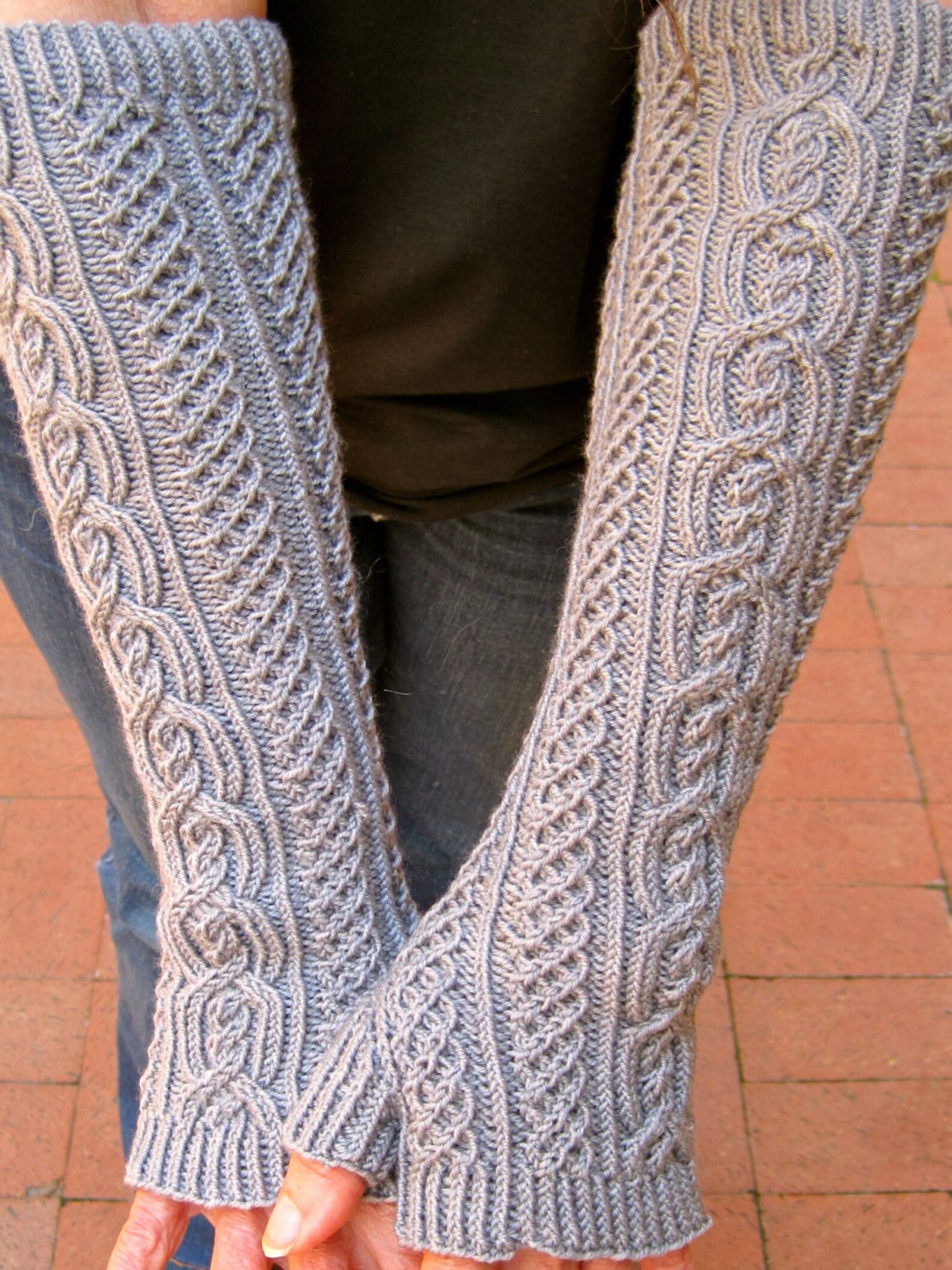 Knit Mitt Pattern the Galway Long Fingerless Mitt Knitting Etsy
