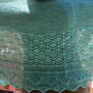 Knit Shawl Pattern:  The Fetlar Long Wingspan Crescent Shawl Knitting Pattern