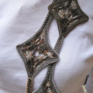 Crochet Scarf Pattern: Not Your Granny's Granny Square Bead Crochet Scarf Pattern/Tutorial image 1