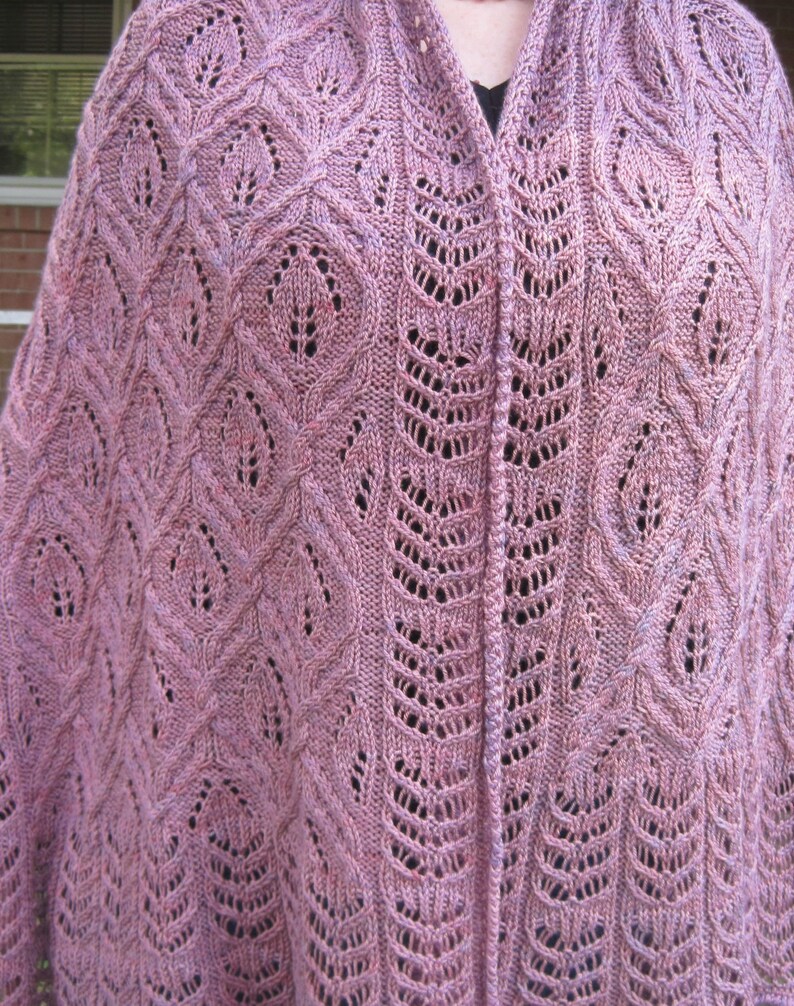 Knit Shawl Pattern Nagota Cable Lace Shawl Knitting Pattern Etsy