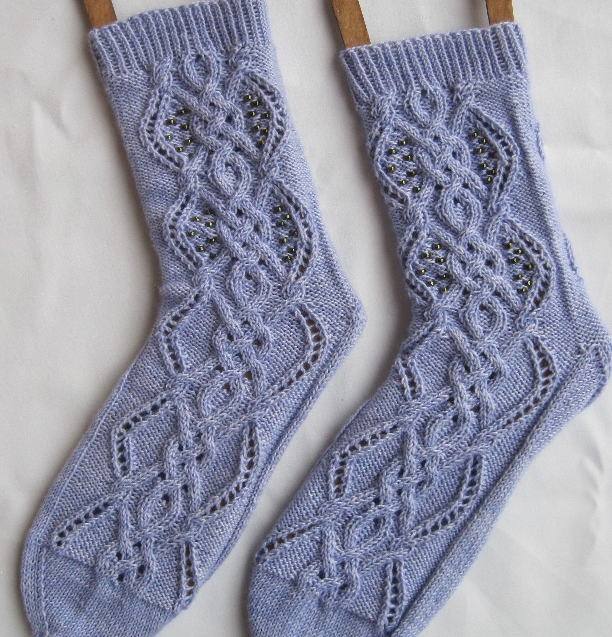Halifax Beaded Cable Knit Sock Pattern (PDF Pattern) - Etsy