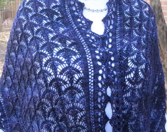 Knit Shawl Pattern:  Plainfield Lace Shawl Knitting Pattern