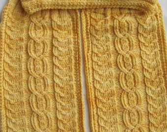 Knit Scarf Pattern:  Toccinno Alpine Cabled Turtleneck Scarf Knitting Pattern