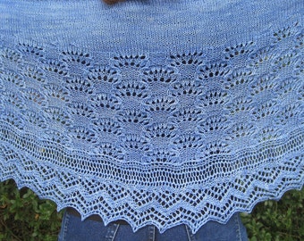 Knit Shawl Pattern:  Pitlochry Long Wingspan Shawl