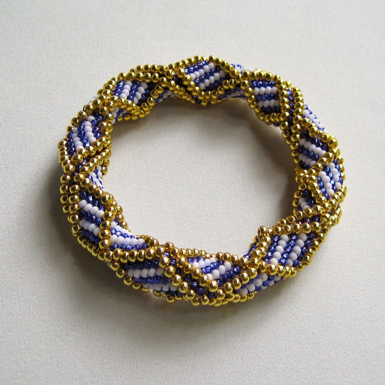 Bead Crochet Bangle Pattern: Stairway to Heaven Variations 1 and 2 Bead Crochet Pattern image 4
