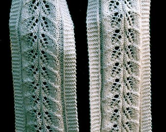 Knit Scarf Pattern:  Falling Leaf Turtleneck Knitted Scarf Pattern