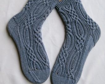 Knit Sock Pattern:  Elkridge Cabled Sock Knitting Pattern