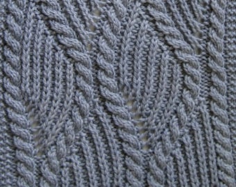 Strickschal Muster: Brioche und Travelling Zopfmuster