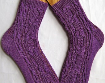 Knit Sock Pattern:  Salisbury Cabled Sock Knitting Pattern