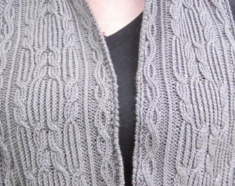 Knit Scarf Pattern:  Choshi Cabled Turtleneck Scarf Pattern