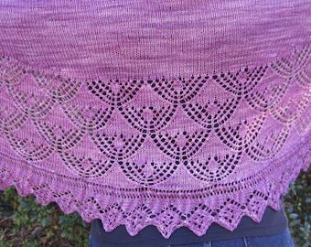 Knit Shawl Pattern:  Lockerbie Long Wing Span Crescent Shawl Knitting Pattern