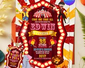 Editable Carnival Circus Birthday Invitation, Carnival Party Invitation, Circus Invitation Template, Kids Invitation, Instant Download