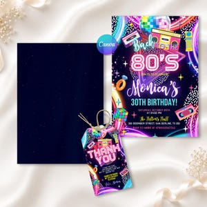 80s Invitation,Retro 80s Birthday,80s Birthday,80s Birthday Party,80s Party Invitation,80s Rock Party,Retro 80s Invitation,1980s Invitation,Digital Art,Digital Download,Invitations Wedding,Birthday Gift,Birthday Card