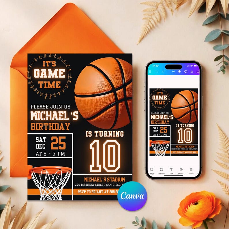 Editable Basketball Birthday Invitation, Sports Party Birthday Invitation, Sports Theme, Kids Birthday Party, Printable Basketball Invites
Text Message invite,editable invitation,birthday,Basketball Invites,Sports Invitation,Basketball Invite,Birthday Invitation,Sports Birthday,Basketball theme,ball invitation,sport invitation,Basketball Fire