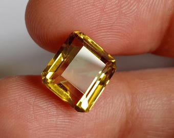 6.57 ct Honey Quartz Gemstone: Octagon Cut, Mozambique