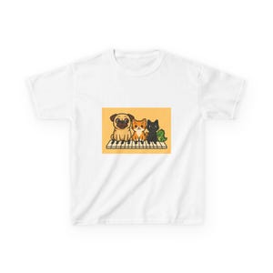 Musical Pet Tee for Kids, Cute Dog Cat Frog Shirt, Animal Lover Gift, Kids Birthday Gift, Fun Playtime Attire