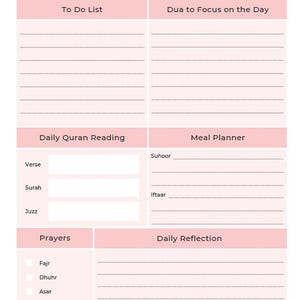 Ramadan Planner: Printable PDF, 40 Pages (A5, A4, Letter Sizes)