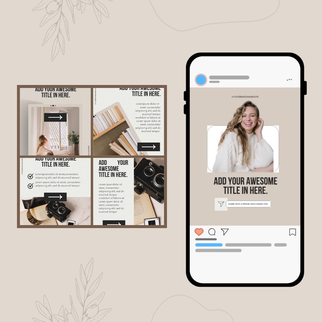 15 Sets of Instagram Carousel Templates for Canva | 100 Posts Total ...
