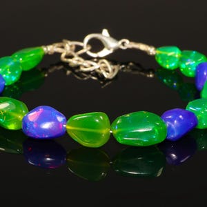 Pulsera de ópalo etíope en bruto, joyería de ópalo de fuego para mujer
