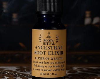 Elixir of Wealth — Money Drawing Ritual Oil | Root & Ritual Ancestral Root Elixir | Prosperity, Abundance, Hoodoo Conjure Oil