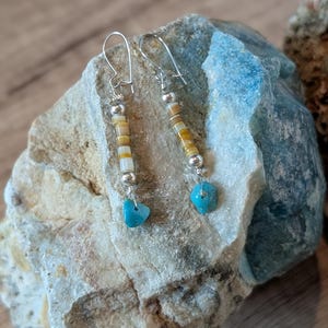 Handmade Vintage Turquoise and Heishi Earrings