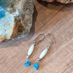 Handmade Vintage Turquoise and Mother of Pearl Earrings