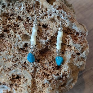 Handmade Vintage Turquoise and Heishi Earrings