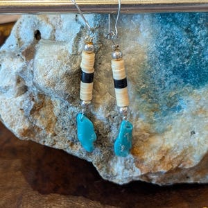 Handmade Vintage Turquoise and Heishi Earrings