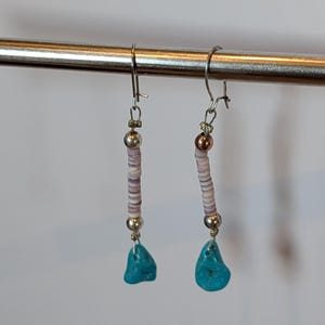 Handmade Vintage Turquoise and Heishi Earrings