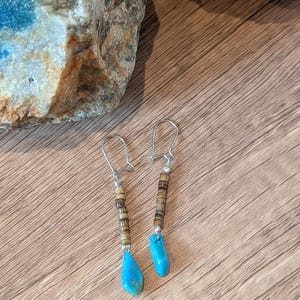 Handmade Vintage Turquoise and Heishi Earrings