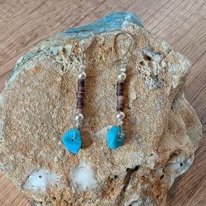 Handmade Vintage Turquoise and Heishi Earrings