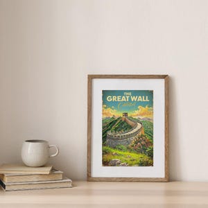Great Wall of China Poster - Modern Wall Art - Cool Design - Perfect Gift - High Quality Poster - Minimalist - Vibrant - China Print