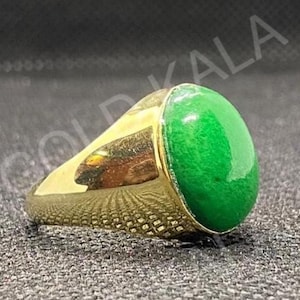 Vintage Green Jade Ring: Sterling Silver 925 Engagement, Handmade