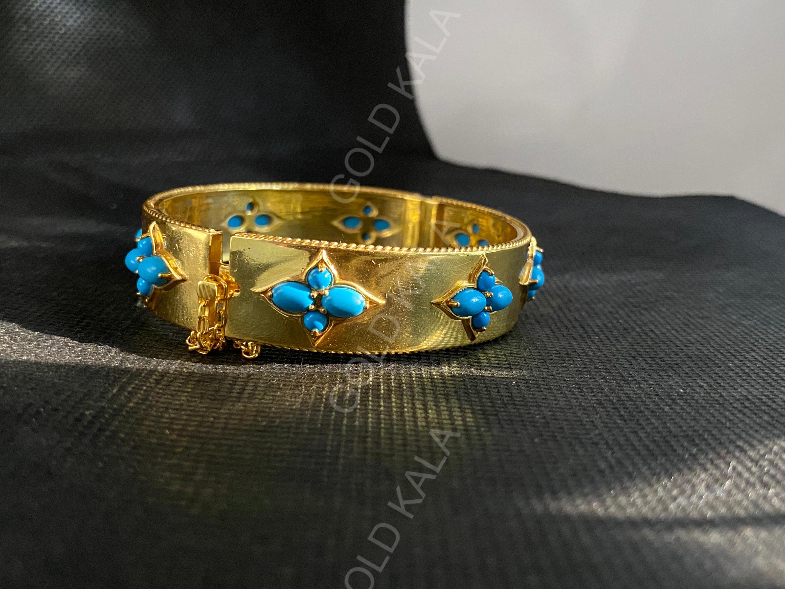 ヴィンテージターコイズバングルブレスレット：スターリング