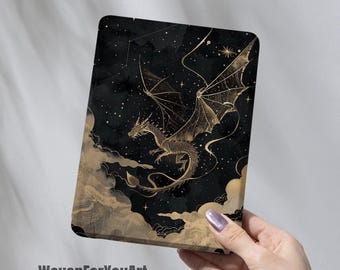 Custodia per Kindle con motivo Drago Quarta Ala, Paperwhite 12a generazione 7, Magnetica rimovibile, Paperwhite 11a generazione, Cover per Kindle 2024, Retro trasparente per Kindle, Custodia per Kobo