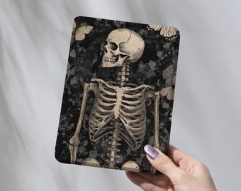 Skull Kindle Case, Magnetic Back, Kobo Case, Kindle Paperwhite 12th 7, Paperwhite 11th 6.8, Detachable Magnetic, Kindle Cover Clear back