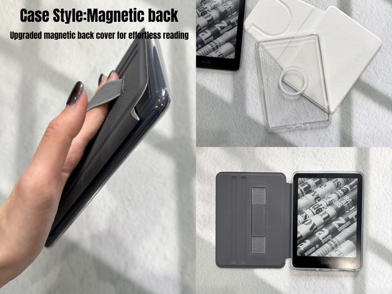 Custodia per Kindle Dragon con retro magnetico rimovibile, custodia per Paperwhite 12a edizione 7", custodia per Paperwhite 11a edizione 6,8", custodia per Kindle Colorsoft 7" con retro trasparente, custodia rimovibile per Kobo. immagine 6