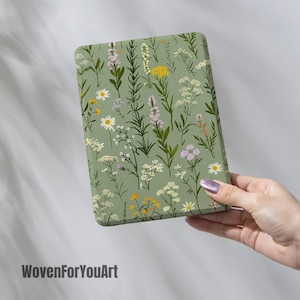 Flower Kindle Case, Paperwhite 11th 6.8" Cover, Detachable Magnetic, Kindle 2024 Case, Paperwhite 12th 7, Kindle Clear Back Case, Kobo Case