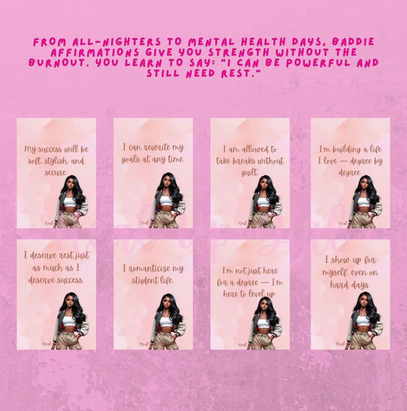 50 Black Girl Affirmation Card Printable for Anxiety Relief and ...